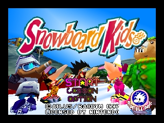 Snowboard Kids title screen for Nintendo 64